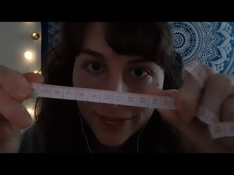 ASMR - measuring your face, up close ear to ear whispers, glove sounds, writing sounds