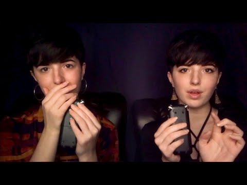Tingly Tascam Twins 2 ASMR (inaudible whispers, mouth sounds, Tascam handling, trigger words)