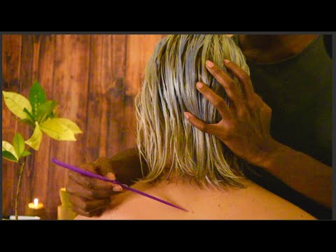 ASMR SPA | Hair treatment and Massage 🌿 Shampoo, mask, oil, brush, scalp (Real person)