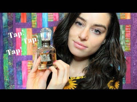 ASMR Tapping & Tracing, glass and plastic perfume bottles