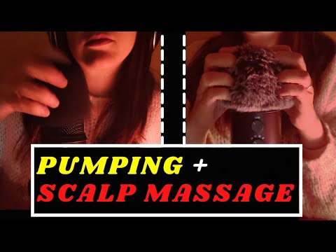 ASMR - FAST AND AGGRESSIVE MIC PUMPING and SCALP MASSAGE | fluffy and foam cover in sync