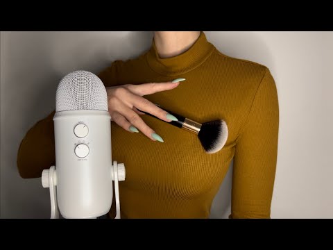 ASMR | Face touching, mic brushing and tapping, fabric sounds and mouth sounds🫠