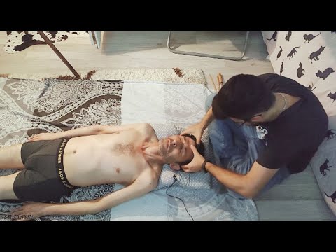 ASMR LEGENDARY RELAXING AND SLEEP-INDUCING CHEST HEAD FACE FOOT BACK ABDOMINAL MASSAGE ON THE FLOOR
