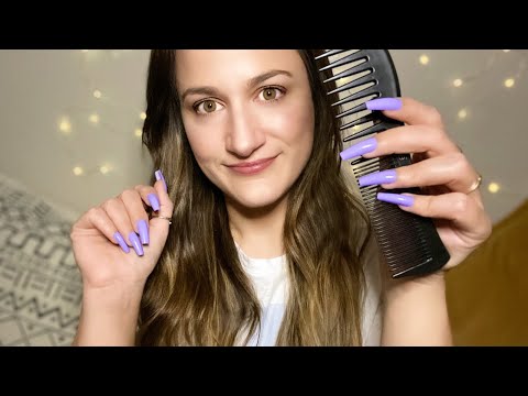 ASMR • Playing with Your Hair 🎀 CLOSE UP Whispering (Personal Attention - Mouth Sounds)