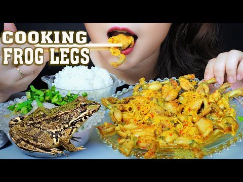 ASMR COOKING EATING BRAISED FROG LEGS WITH LEMON GRASS AND PURPLE YAM SOUP | LINH-ASMR 먹방