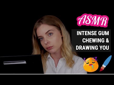 ASMR Drawing You + Intense gum chewing - Soft spoken