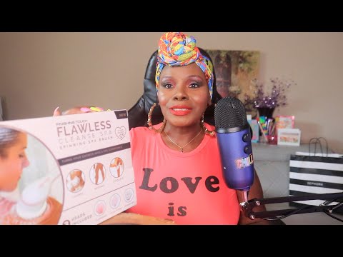 Unboxing Finishing Touch Flawless Spa Spinning Body Brush and Shower Wand ASMR Chewing Gum