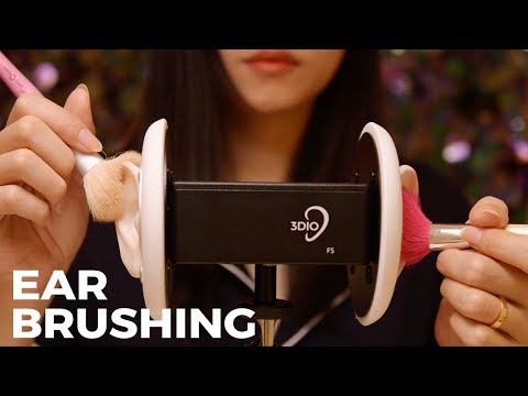 ASMR Relaxing 3Dio Ear Brushing (No Talking)