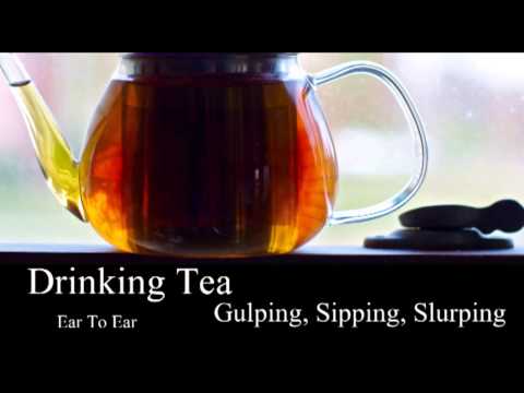 Binaural ASMR Drinking Tea, Mouth Sounds (Gulping, Sipping, Slurping)