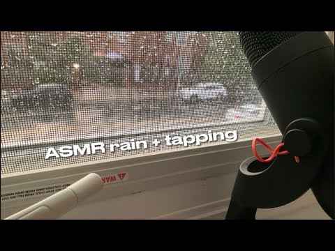 ASMR | rain on window + phone tapping