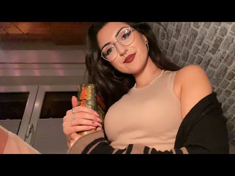 E-girl hangs out with you during break ASMR personal attention, face drawing, book tapping…