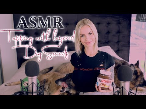 ASMR Soft Tapping with layered Dog Sounds to fall asleep - best Tingles