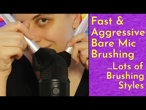 ASMR Fast & Aggressive Blue Yeti Mic Brushing - Lots of Brushing Techniques (No Talking, Loopable)