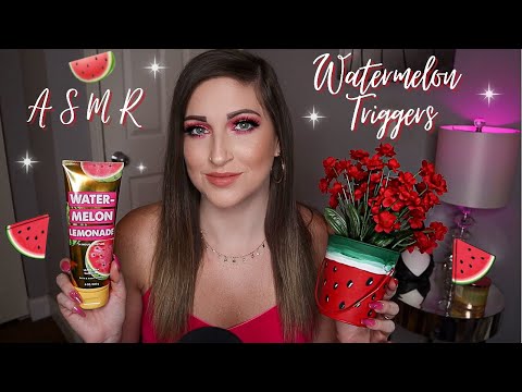 ASMR | Scratching & Tapping On Watermelon Themed Triggers 🍉