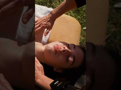 asmr relaxing decolletage massage to beautiful girl Lisa