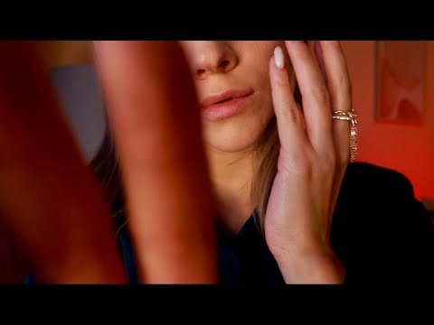 Mirrored Touch ASMR Hand Movements | Whispering, Face Touching, Mouth Sounds | Personal Attention