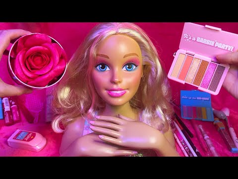 ASMR Giving Barbie a Makeover (Hair and Makeup)
