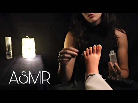 ASMR |REFLEXOLOGIA PODAL🦶massagem para cair no sono (hand sounds,tapping,scrating,cream oil sounds)