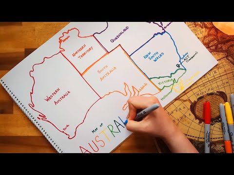 ASMR Drawing a Map of Australia