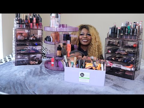 Thought I Had A lot Of Makeup Until I Organized It ASMR Makeup Organizing Chewing Gum