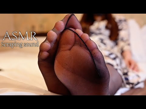 【ASMR】いろんなアングルで黒ストをカリカリすりすり〜🦶💕【睡眠導入/tights/scraping sound/Ear pick with toes/3dio】