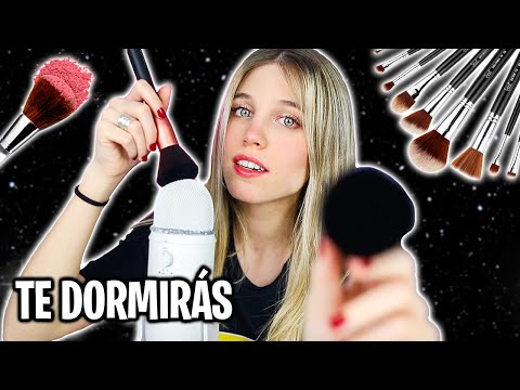 ASMR CON BROCHAS DE MAQUILLAJE 100% (MI ASMR MÁS LARGO Y RELAJANTE) 💤