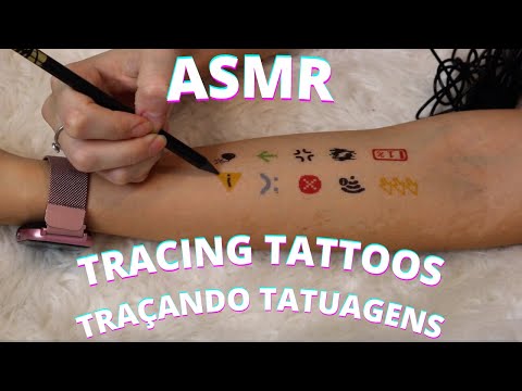 ASMR TRACING TATTOOS TRAÇANDO TATUAGENS -  Bruna Harmel ASMR