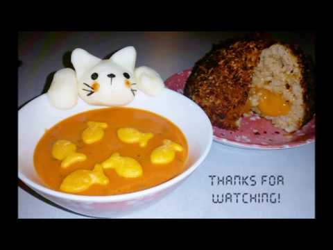 Rice Ball Grilled Cheese and Kitty Kawaii Soup