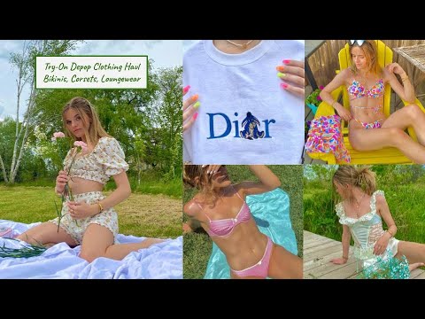 ASMR Depop Try-On Haul 🌻 (bikinis, corsets, loungewear)