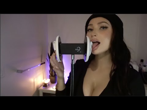 ASMR Ear Licking, Hot Mouth Sounds, Kisses (3dio)