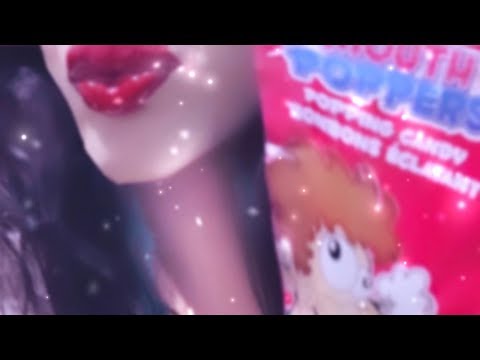 ASMR Eating Sounds Popping Candy (Whispering,Crinkles, Tapping)Close Up