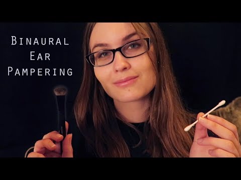 ASMR Ear Cleaning Roleplay | Massage, Brushing, Lotion, Ear to Ear Whispering