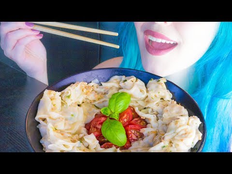 ASMR: Korean Glass Noodle Tofu Dumplings ~ Relaxing Eating Sounds [No Talking|V] 😻