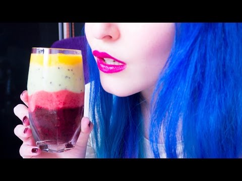 ASMR: Rainbow Smoothie Ice Cream ~ Relaxing Eating Sounds [No Talking | Vegan] 😻