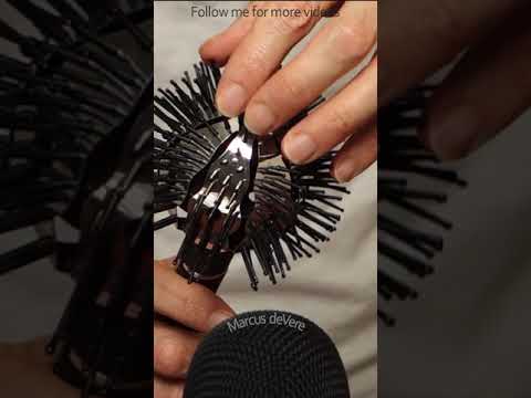 ASMR Fingers Rubbing And Flicking Bristles Of A Plastic Brush #short
