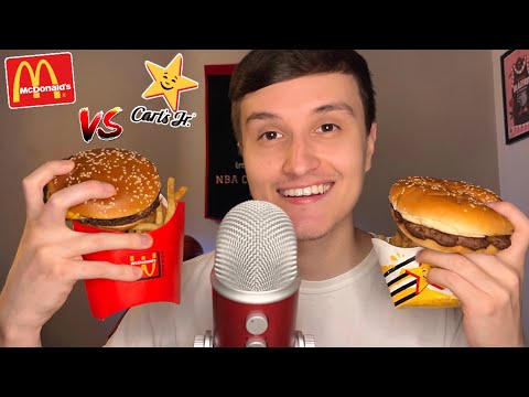 ASMR | McDonald’s VS Carl’s Jr Burgers Mukbang 🍔💥