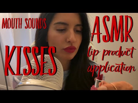 ASMR Applying Lip Products | Mouthsounds | Kisses | Tongue Clicking (No Talking, Binaural) 💋 👄 💄
