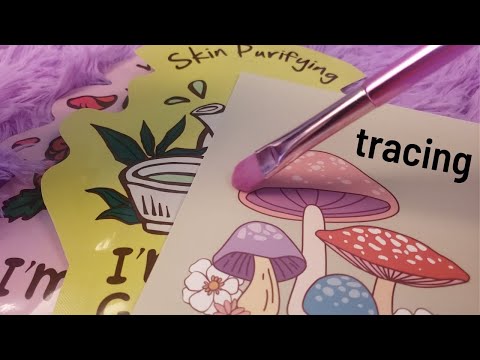 ASMR Tracing Words, Tracing Illustrations and Crinkles (Tony Moly Sheet Masks) - Whispering