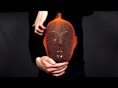ASMR Dummy head in an orange net (binaural)