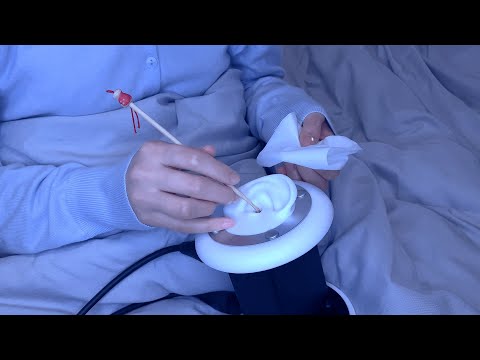ASMR Realistic Ear Cleaning Before Sleep 😪 3Dio, ear blowing / 耳かき