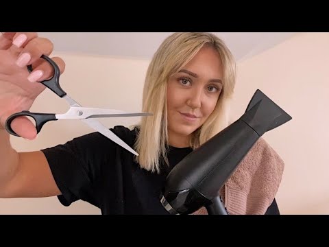 ASMR Giving You A Haircut, Highlights and Styling (Brushing, Cutting, Foils, Drying, Straightening)