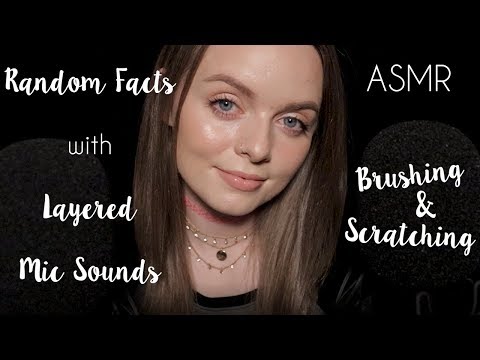 ASMR | Random Facts Whispered (Layered Mic Brushing/Scratching)