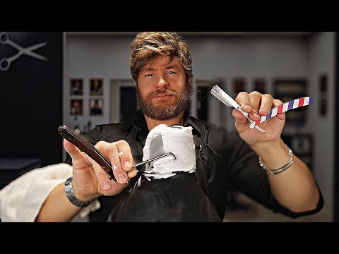 [ASMR]💈The Most Realistic Barbershop Cut-Throat Razor Shave🪒💈