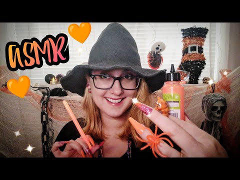 ASMR Fast and Aggressive Orange Triggers (first time LONG nails)