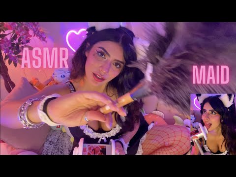 ASMR KITTY MAID  👅 YOUR EARS Clean POV  Roleplay | slow, fast, tapping, clicks