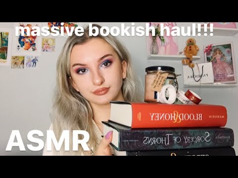 ASMR: massive bookish haul!!! (Book tapping, stationary, whispers)