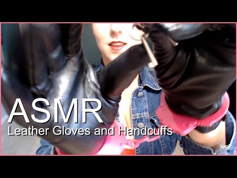 ASMR Leather gloves and handcuffs