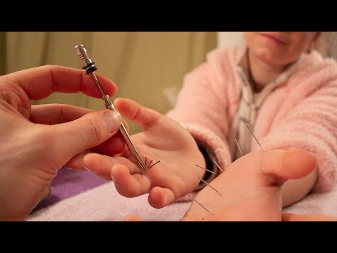 ASMR Hand Acupuncture Therapy, Soft Talking