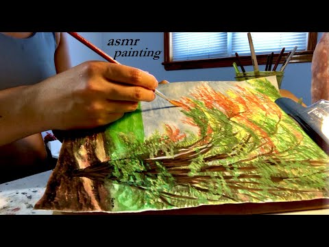 ASMR A Relaxing Painting Session w. Watercolors + *Soft Whispering* (A Happy Japanese Katsura Tree)