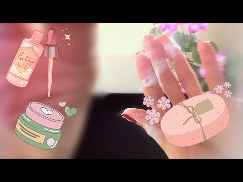 ASMR Cleaning Your Face 🧼🫧 No Talking (camera touch, skincare, intense sounds, lofi)
